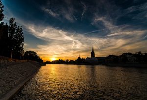 View on Wroclaw in the night.