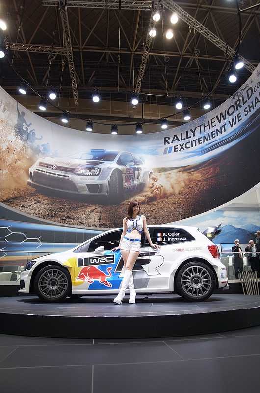 Girl and a car during Tokyo Motor Show